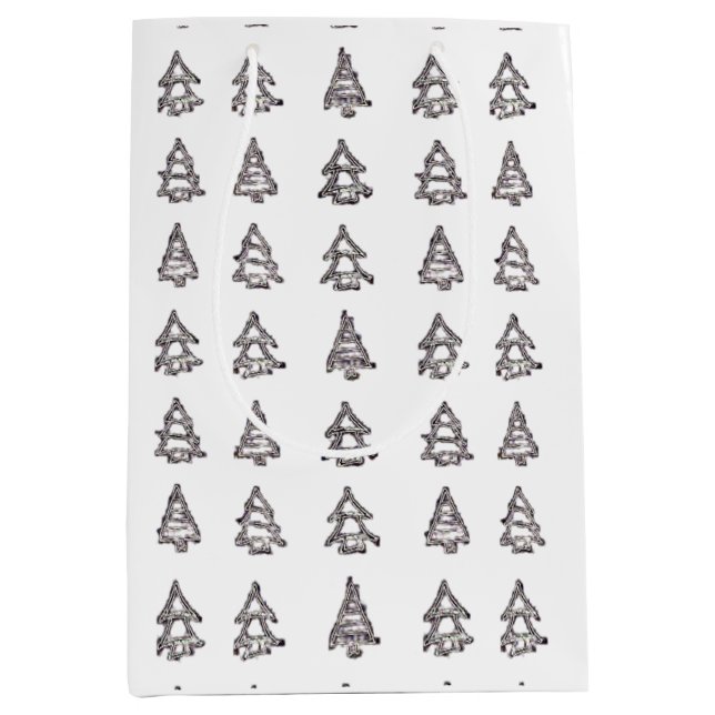 White & Black Tree Gift Bag (Front)