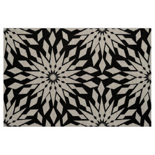 White & Black Turkish Motive Geometric Pattern Fabric