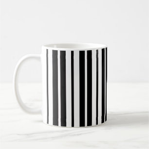 White Black Vertical Stripes Pattern Design Coffee Mug