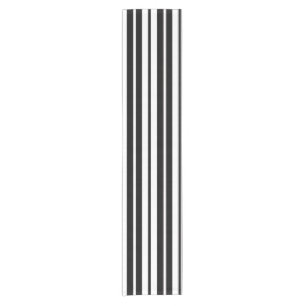 White Black Vertical Stripes Pattern Design Short Table Runner