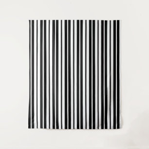 White Black Vertical Stripes Pattern Design Tapestry