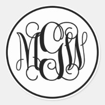 White Black Vine Script Monogram, DIY BG