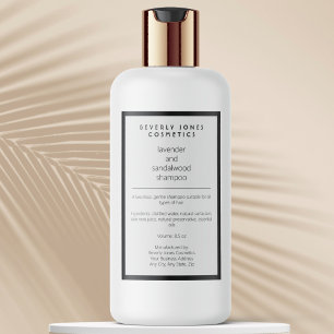 White black waterproof shampoo bottle label