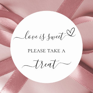 White black wedding favour treat classic round sticker