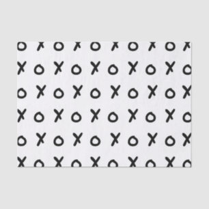 White & Black X O XO X&O's Trendy Cute Tissue Paper