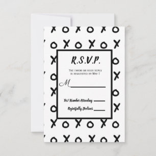 White & Black X O XO X&O's Trendy RSVP Reply
