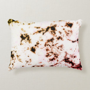 White Black Yellow Pink Marble Paint Splash Decorative Cushion