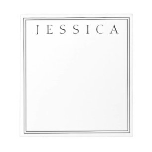 White & Black   Your Name Notepad