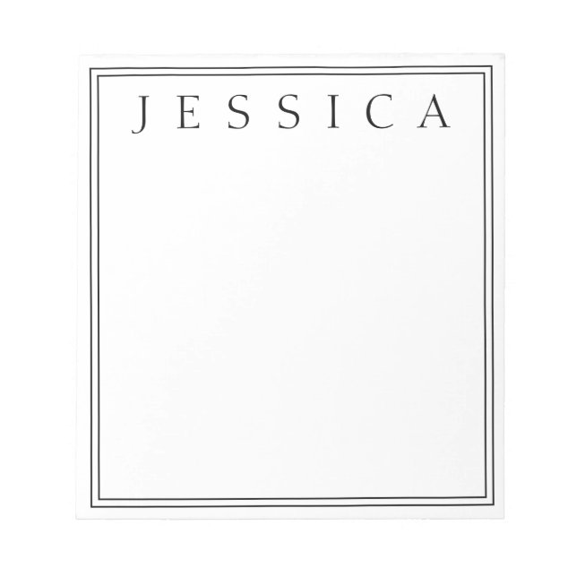 White & Black | Your Name Notepad (Front)