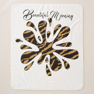 White blanket with tiger