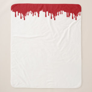 White Blanket with Tomato Red Drip Edge (Custom)