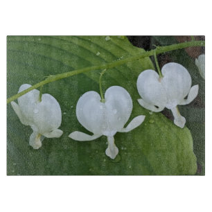 White Bleeding Heart Floral Cutting Board