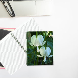 White Bleeding Heart Floral Notebook