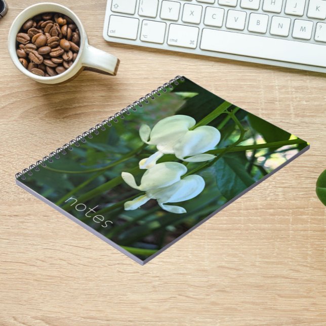 White Bleeding Heart Floral Notebook (In Situ)