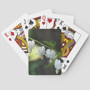White Bleeding Heart Flowers  Playing Cards