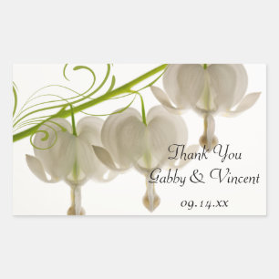 White Bleeding Hearts Wedding Thank You Favour Tag