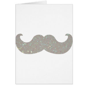 White Bling Moustache (Faux Glitter Graphic)