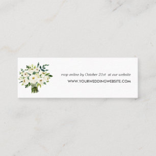 White Bloom   Bouquet Wedding  Website Mini Business Card