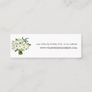 White Bloom   Bouquet Wedding  Website Mini Business Card