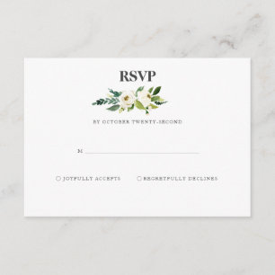 White Bloom RSVP Card