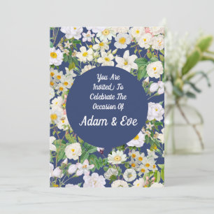 White Bloom Wedding Invitation 
