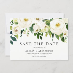 White Blooming Flowers Elegant All Seasons Save The Date