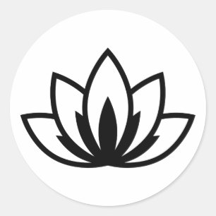 White Blooming Lotus Flower symbol Classic Round S Classic Round Sticker