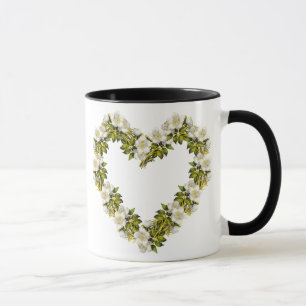 White Blosom Heart Mug