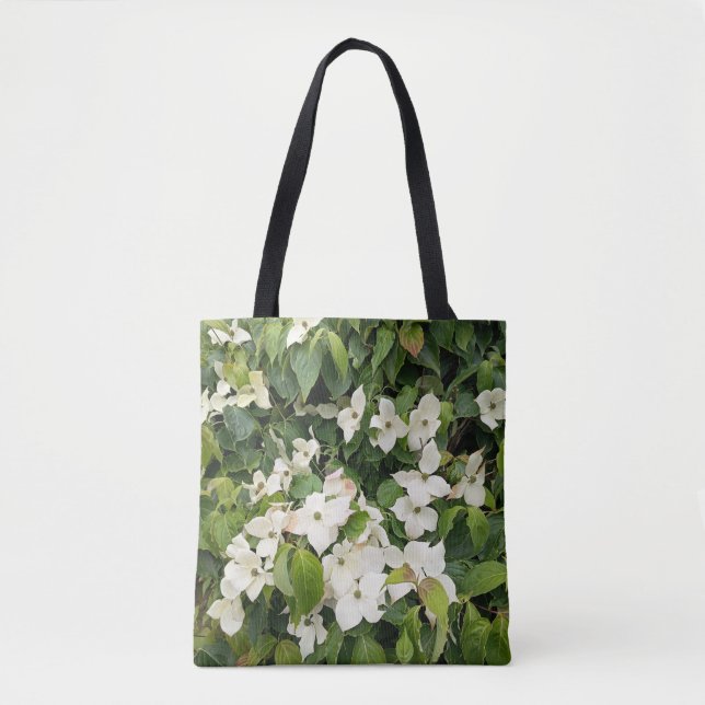 White Blossom Botanical Tote Bag (Front)