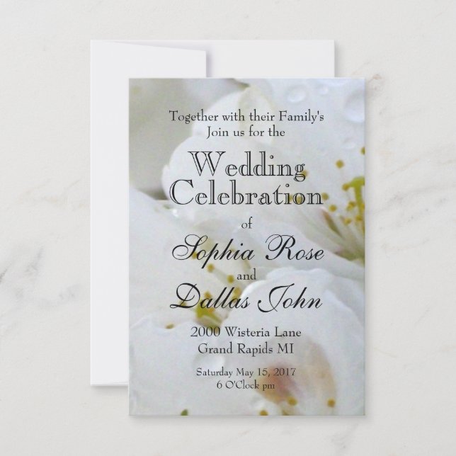 White Blossom Invitation (Front)