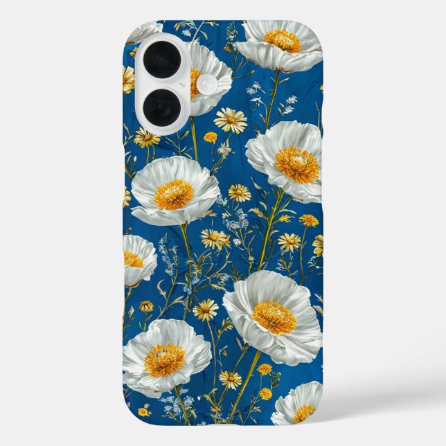 ✨ White Blossom Sky Pattern 🌿 Elegant Floral  Case-Mate iPhone Case (Back)