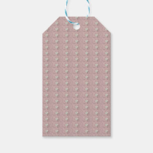 White Blossoms Abstract Gift Tags