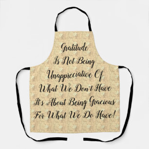 White Blossoms Abstract Gratitude  Apron