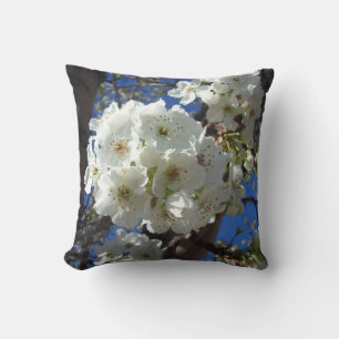 White Blossoms I Ornamental Pear Tree Cushion