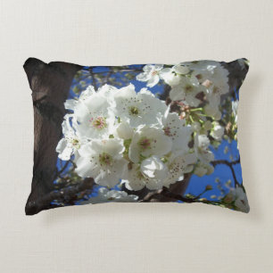 White Blossoms I Ornamental Pear Tree Decorative Cushion