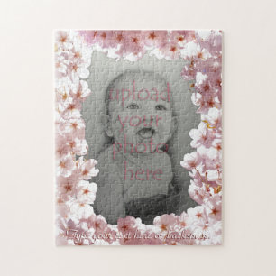 White Blossoms Puzzle Personalised Photo Puzzle