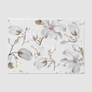 White Blossoms Tissue Paper