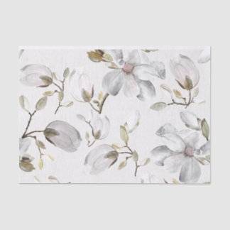 White Blossoms Tissue Paper