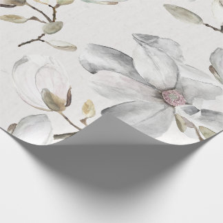 White Blossoms Wrapping Paper