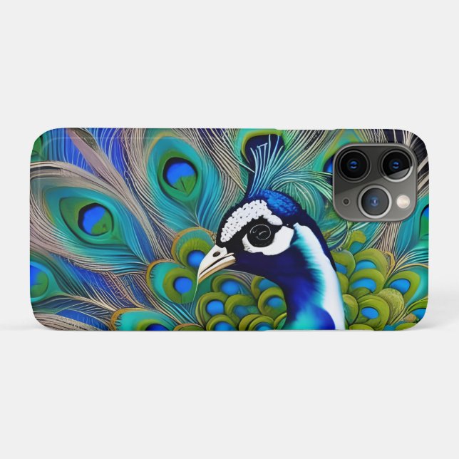 White blue and Green Piebald Peacock  Case-Mate iPhone Case (Back (Horizontal))