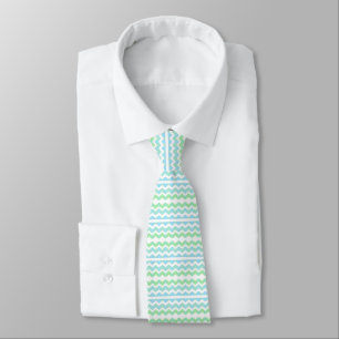 White Blue and Green Tie