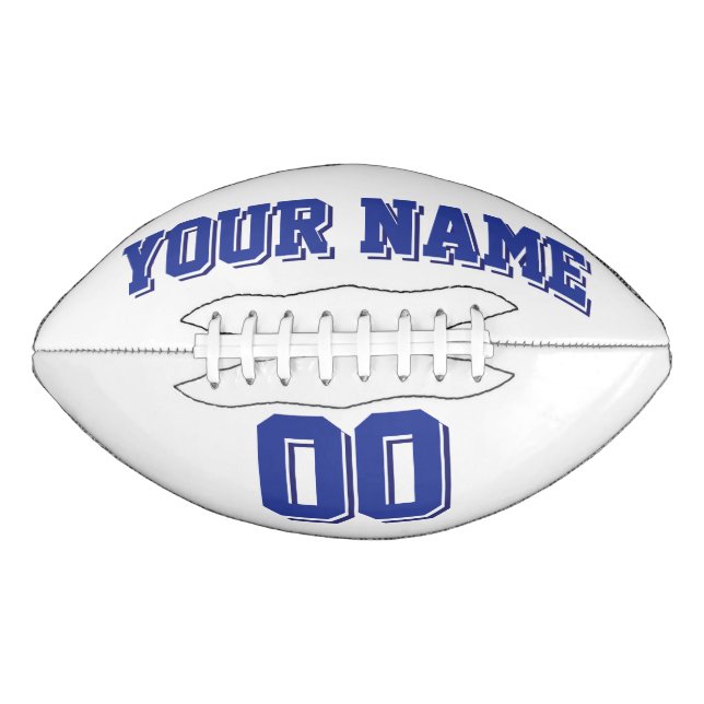 WHITE BLUE AND NAVY Custom Football (Front)