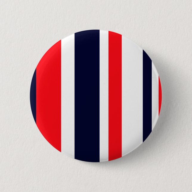 White, Blue And Red Stripes 6 Cm Round Badge (Front)