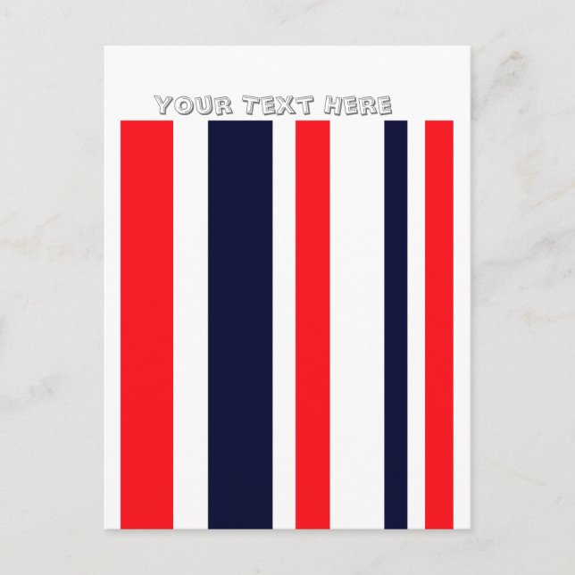 White, Blue And Red Stripes Postcard (Front)