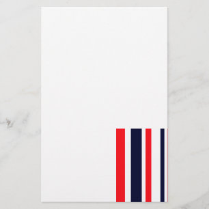 White, Blue And Red Stripes Stationery