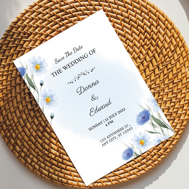 White Blue Beautiful Wedding Invitation (Creator Uploaded)