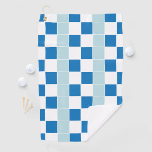 White Blue Chequered  Golf Towel