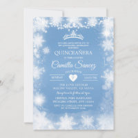White & Blue Christmas Sweet 16th Birthday Invite7