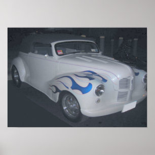White & Blue Classic Poster