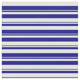 White & Blue Coloured Striped Pattern Fabric